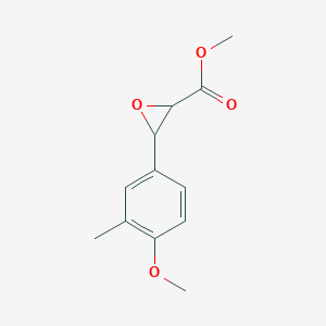 molecular formula C12H14O4 B3223697 Methyl 3-(3-methyl-4-methoxyphenyl)glycidate CAS No. 122333-95-3