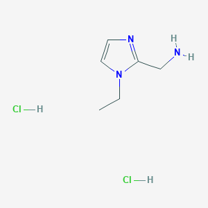 molecular formula C6H13Cl2N3 B3223708 (1-ethyl-1H-imidazol-2-yl)methanamine dihydrochloride CAS No. 1223542-88-8