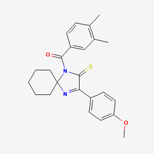 molecular formula C24H26N2O2S B3223745 1-(3,4-Dimethylbenzoyl)-3-(4-methoxyphenyl)-1,4-diazaspiro[4.5]dec-3-ene-2-thione CAS No. 1223996-55-1