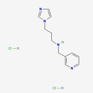 molecular formula C12H18Cl2N4 B3223759 3-(1H-imidazol-1-yl)-N-(pyridin-3-ylmethyl)propan-1-amine dihydrochloride CAS No. 1224165-66-5