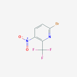 molecular formula C6H2BrF3N2O2 B3223763 6-Bromo-3-nitro-2-(trifluoromethyl)pyridine CAS No. 1224321-68-9