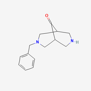 molecular formula C14H18N2O B3223771 3-Benzyl-3,7-diaza-bicyclo[3.3.1]nonan-9-one CAS No. 122455-82-7