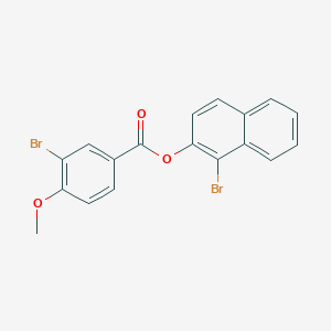 molecular formula C18H12Br2O3 B322378 1-Bromo-2-naphthyl 3-bromo-4-methoxybenzoate 