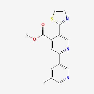 molecular formula C16H13N3O2S B3223787 Methyl 5'-methyl-5-(thiazol-2-yl)-[2,3'-bipyridine]-4-carboxylate CAS No. 1224846-10-9