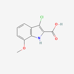 molecular formula C10H8ClNO3 B3223791 1H-Indole-2-carboxylic acid, 3-chloro-7-methoxy- CAS No. 1225058-93-4
