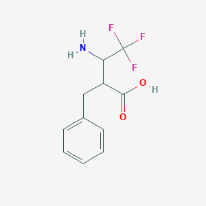 molecular formula C11H12F3NO2 B3223809 3-Amino-2-benzyl-4,4,4-trifluorobutyric acid CAS No. 1225227-89-3
