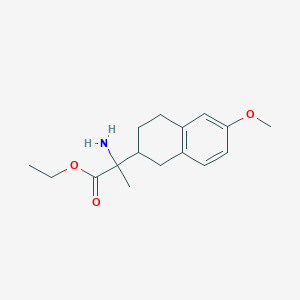 molecular formula C16H23NO3 B3223814 Ethyl 2-amino-2-(6-methoxy-1,2,3,4-tetrahydronaphthalen-2-yl)propanoate CAS No. 1225228-90-9