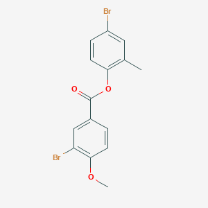 molecular formula C15H12Br2O3 B322388 4-Bromo-2-methylphenyl 3-bromo-4-methoxybenzoate 