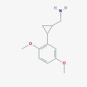 molecular formula C12H17NO2 B3223912 Cyclopropanemethanamine, 2-(2,5-dimethoxyphenyl)- CAS No. 1226213-09-7