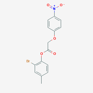 molecular formula C15H12BrNO5 B322392 2-Bromo-4-methylphenyl (4-nitrophenoxy)acetate 