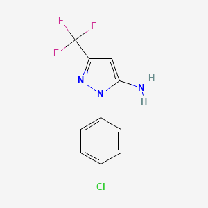 molecular formula C10H7ClF3N3 B3223928 1-(4-chlorophenyl)-3-(trifluoromethyl)-1H-pyrazol-5-amine CAS No. 1226275-16-6