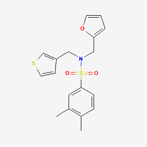 N-(furan-2-ylmethyl)-3,4-dimethyl-N-(thiophen-3-ylmethyl)benzenesulfonamide