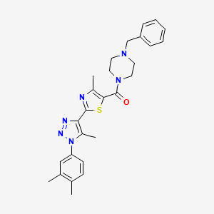 (4-benzylpiperazin-1-yl)(2-(1-(3,4-dimethylphenyl)-5-methyl-1H-1,2,3-triazol-4-yl)-4-methylthiazol-5-yl)methanone