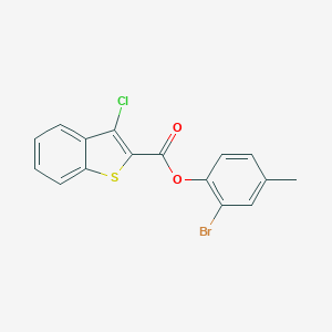 molecular formula C16H10BrClO2S B322396 2-Bromo-4-methylphenyl 3-chloro-1-benzothiophene-2-carboxylate 
