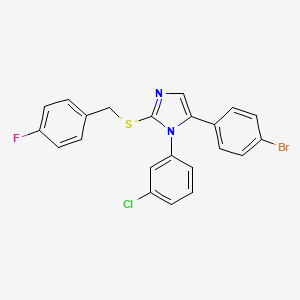 5-(4-bromophenyl)-1-(3-chlorophenyl)-2-((4-fluorobenzyl)thio)-1H-imidazole