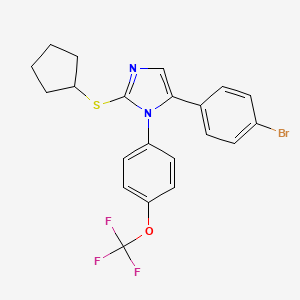 5-(4-bromophenyl)-2-(cyclopentylthio)-1-(4-(trifluoromethoxy)phenyl)-1H-imidazole
