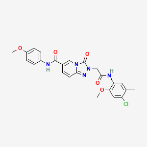 molecular formula C24H22ClN5O5 B3224003 2-(2-((4-chloro-2-methoxy-5-methylphenyl)amino)-2-oxoethyl)-N-(4-methoxyphenyl)-3-oxo-2,3-dihydro-[1,2,4]triazolo[4,3-a]pyridine-6-carboxamide CAS No. 1226451-71-3