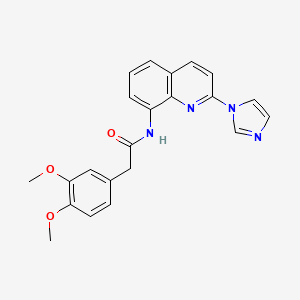 molecular formula C22H20N4O3 B3224006 N-(2-(1H-imidazol-1-yl)quinolin-8-yl)-2-(3,4-dimethoxyphenyl)acetamide CAS No. 1226456-27-4