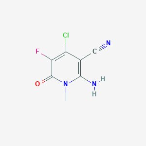 molecular formula C7H5ClFN3O B3224039 2-Amino-4-chloro-5-fluoro-1-methyl-6-oxo-1,6-dihydropyridine-3-carbonitrile CAS No. 1227053-98-6
