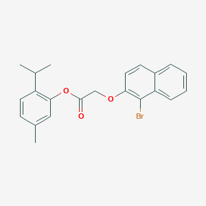 molecular formula C22H21BrO3 B322405 2-Isopropyl-5-methylphenyl [(1-bromo-2-naphthyl)oxy]acetate 
