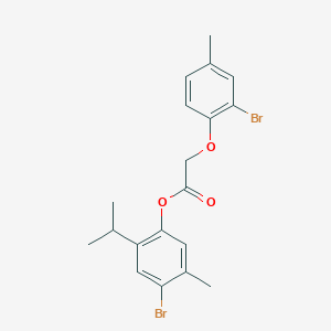 molecular formula C19H20Br2O3 B322407 4-Bromo-2-isopropyl-5-methylphenyl (2-bromo-4-methylphenoxy)acetate 