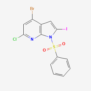 1-(Phenylsulfonyl)-4-bromo-6-chloro-2-iodo-7-azaindole