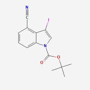 molecular formula C14H13IN2O2 B3224076 tert-Butyl 4-cyano-3-iodo-1H-indole-1-carboxylate CAS No. 1227268-86-1