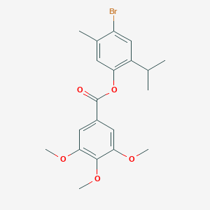 molecular formula C20H23BrO5 B322408 4-Bromo-2-isopropyl-5-methylphenyl 3,4,5-trimethoxybenzoate 