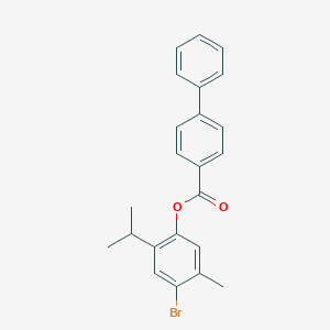 molecular formula C23H21BrO2 B322409 4-Bromo-5-methyl-2-(propan-2-yl)phenyl biphenyl-4-carboxylate 
