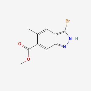molecular formula C10H9BrN2O2 B3224093 3-Bromo-5-methyl-1H-indazole-6-carboxylic acid methyl ester CAS No. 1227270-52-1