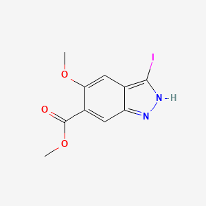 molecular formula C10H9IN2O3 B3224094 Methyl 3-iodo-5-methoxy-1H-indazole-6-carboxylate CAS No. 1227270-54-3