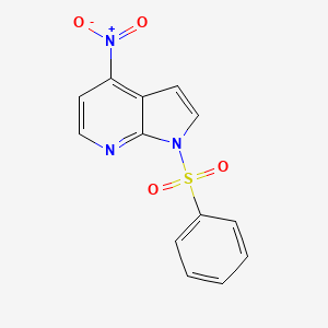 molecular formula C13H9N3O4S B3224095 1-(Phenylsulfonyl)-4-nitro-7-azaindole CAS No. 1227270-72-5