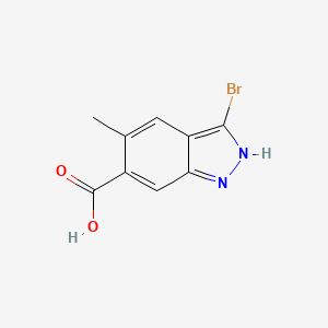 molecular formula C9H7BrN2O2 B3224101 3-Bromo-5-methyl-1H-indazole-6-carboxylic acid CAS No. 1227270-80-5