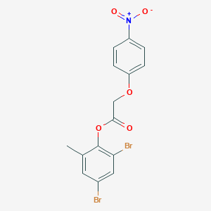 molecular formula C15H11Br2NO5 B322411 2,4-Dibromo-6-methylphenyl (4-nitrophenoxy)acetate 