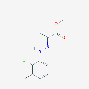 molecular formula C13H17ClN2O2 B3224112 2-[(2-Chloro-3-methyl-phenyl)-hydrazono]-butyric acid ethyl ester CAS No. 1227271-67-1
