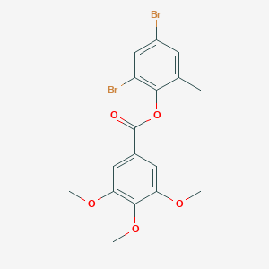 molecular formula C17H16Br2O5 B322412 2,4-Dibromo-6-methylphenyl 3,4,5-trimethoxybenzoate 