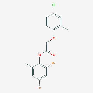 molecular formula C16H13Br2ClO3 B322413 2,4-Dibromo-6-methylphenyl (4-chloro-2-methylphenoxy)acetate 