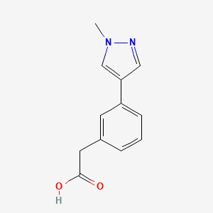 molecular formula C12H12N2O2 B3224133 Benzeneacetic acid, 3-(1-methyl-1H-pyrazol-4-yl)- CAS No. 1227381-85-2