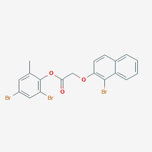 molecular formula C19H13Br3O3 B322414 2,4-Dibromo-6-methylphenyl [(1-bromo-2-naphthyl)oxy]acetate 