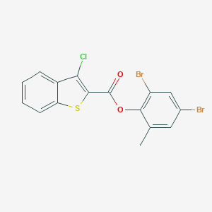 molecular formula C16H9Br2ClO2S B322416 2,4-Dibromo-6-methylphenyl 3-chloro-1-benzothiophene-2-carboxylate 
