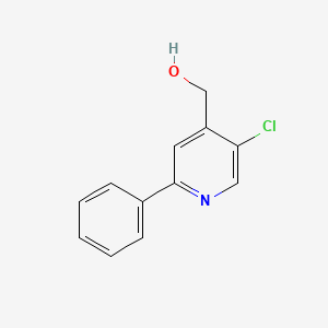 molecular formula C12H10ClNO B3224174 5-Chloro-2-phenylpyridine-4-methanol CAS No. 1227572-29-3