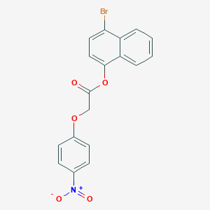 molecular formula C18H12BrNO5 B322419 4-Bromo-1-naphthyl {4-nitrophenoxy}acetate 