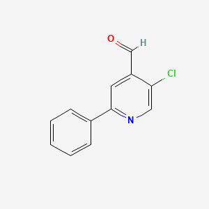 molecular formula C12H8ClNO B3224197 5-Chloro-2-phenylisonicotinaldehyde CAS No. 1227582-75-3