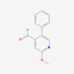 molecular formula C13H11NO2 B3224206 2-Methoxy-5-phenylpyridine-4-carboxaldehyde CAS No. 1227582-94-6