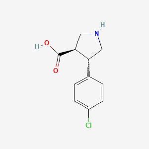 molecular formula C11H12ClNO2 B3224243 Trans-4-(4-chlorophenyl)pyrrolidine-3-carboxylic acid CAS No. 1227844-81-6