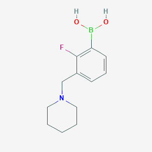 molecular formula C12H17BFNO2 B3224320 2-Fluoro-3-(piperidin-1-ylmethyl)phenylboronic acid CAS No. 1228594-52-2