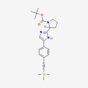 molecular formula C23H31N3O2Si B3224360 (S)-tert-Butyl 2-(5-(4-((trimethylsilyl)ethynyl)phenyl)-1H-imidazol-2-yl)pyrrolidine-1-carboxylate CAS No. 1228968-40-8
