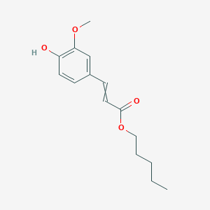 molecular formula C15H20O4 B3224400 Pentyl 3-(4-hydroxy-3-methoxyphenyl)prop-2-enoate CAS No. 122991-46-2