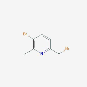 molecular formula C7H7Br2N B3224418 3-Bromo-6-(bromomethyl)-2-methylpyridine CAS No. 123094-75-7