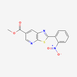 molecular formula C14H9N3O4S B3224443 Methyl 2-(2-nitrophenyl)thiazolo[5,4-b]pyridine-6-carboxylate CAS No. 1231952-70-7